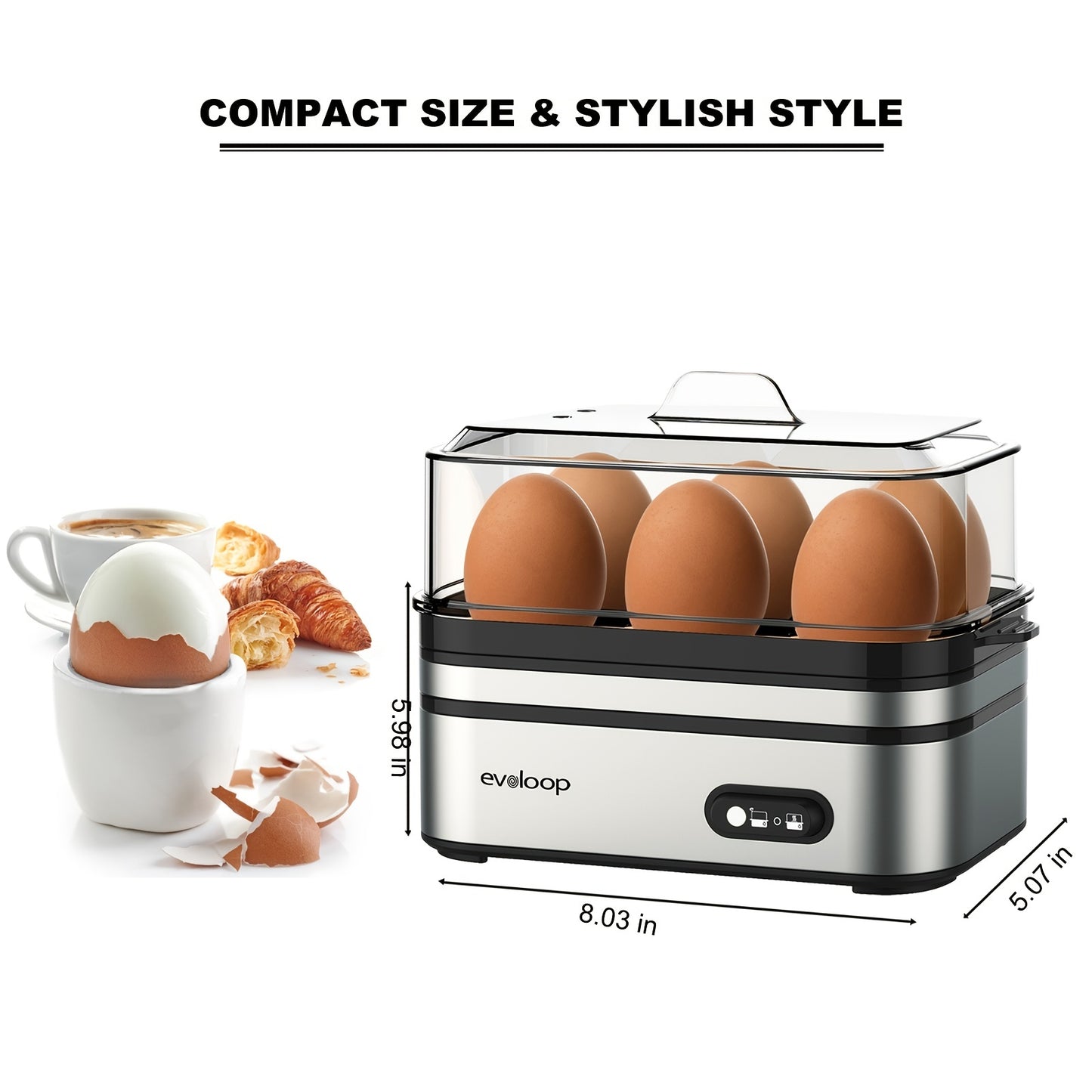 Evoloop Rapid Egg Cooker with Auto Shut Off