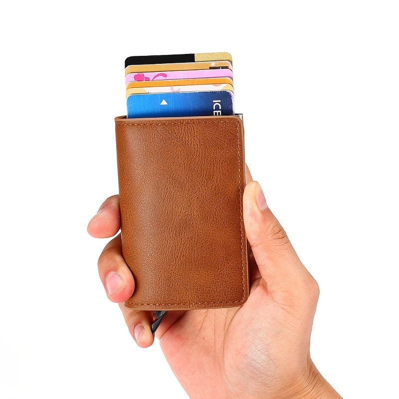 Men’s RFID Trifold Wallet – Carbon Fiber PU Leather