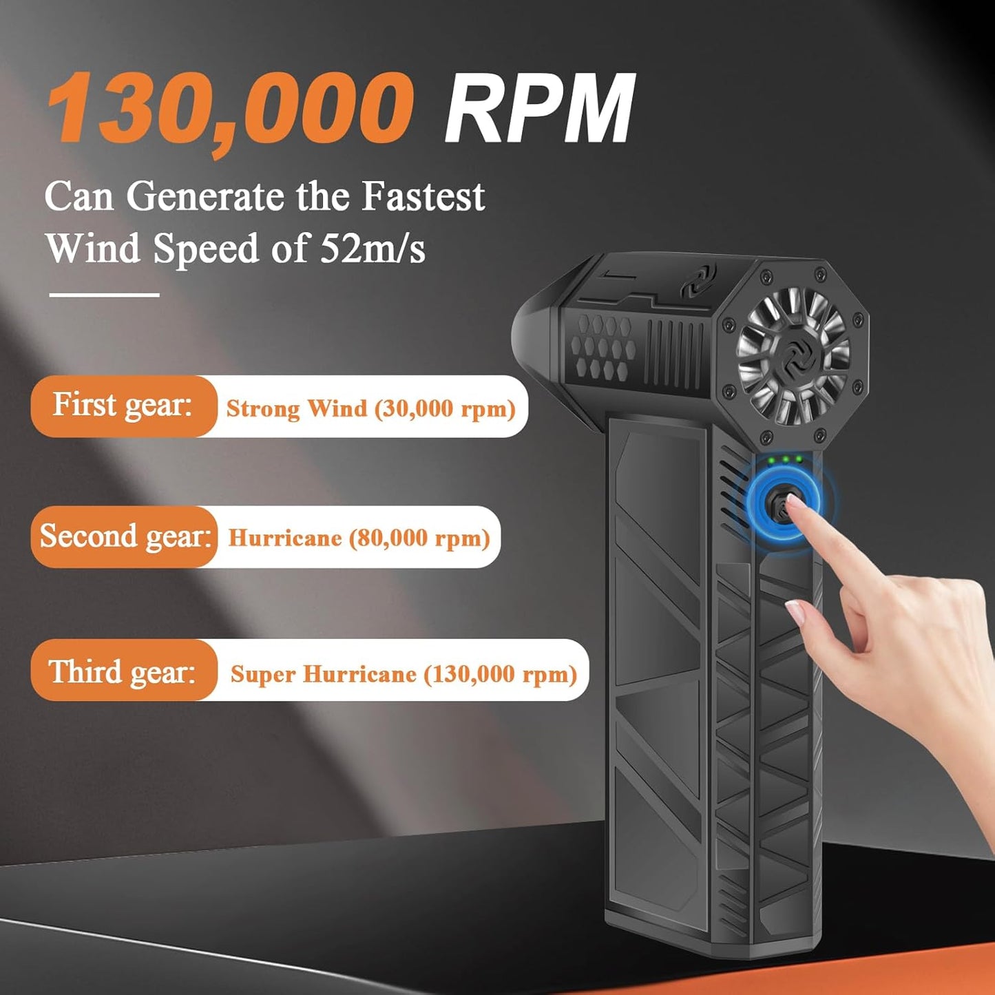 Blast away dust with this 140,000RPM turbo air blower!