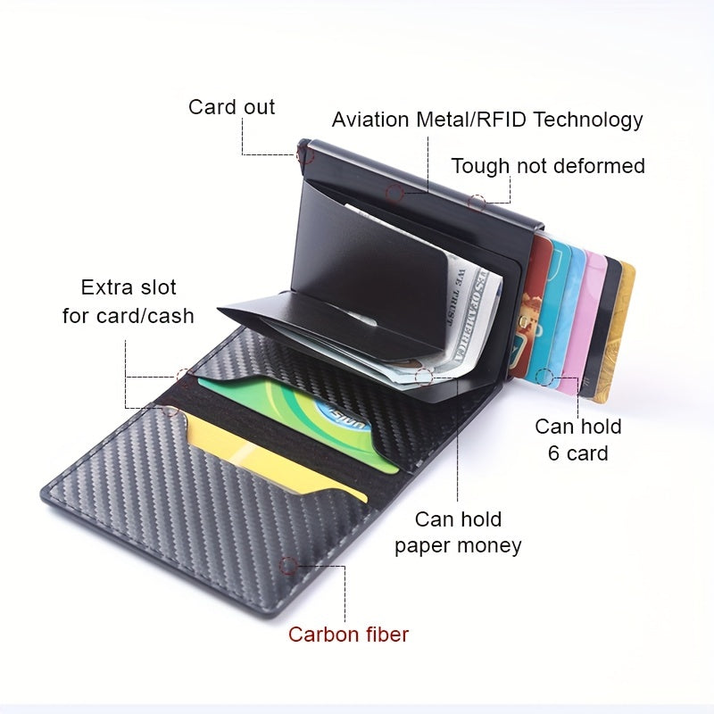 Men's RFID Blocking Card Holder – 6 Slots