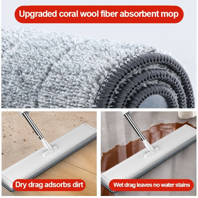 59" Hands-Free Flat Mop Set with Pads