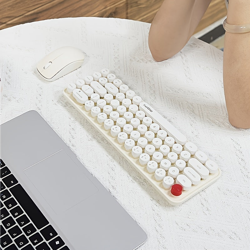 Mofii Chic Wireless Keyboard Mouse Set – Milk Tea - Clickilix