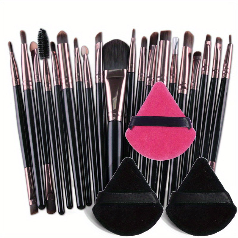 20/23pcs Professional Makeup Brush Set – Black or Purple - Clickilix