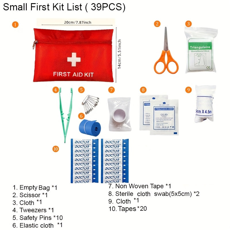 160pcs Outdoor First Aid Kit Bag Compact