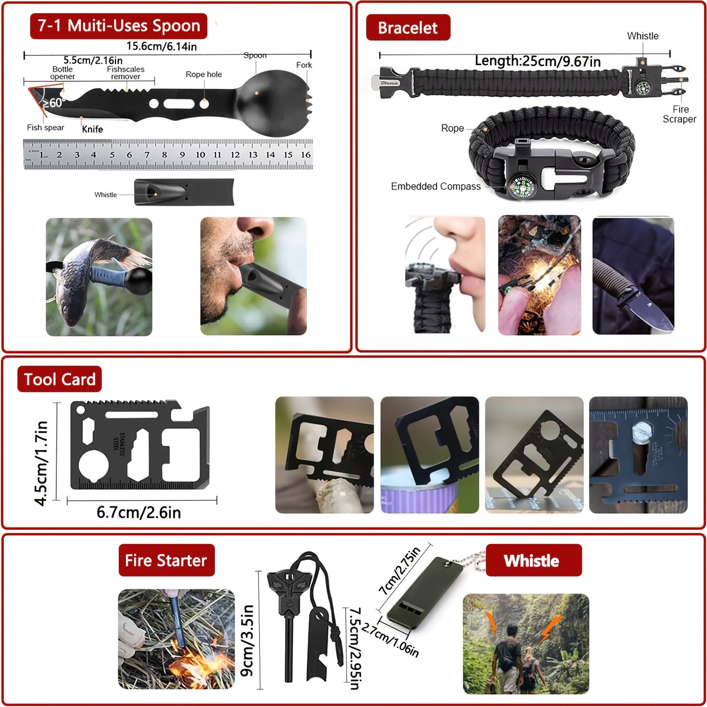 250Pcs Ultimate Survival Kit for Outdoor Adventures