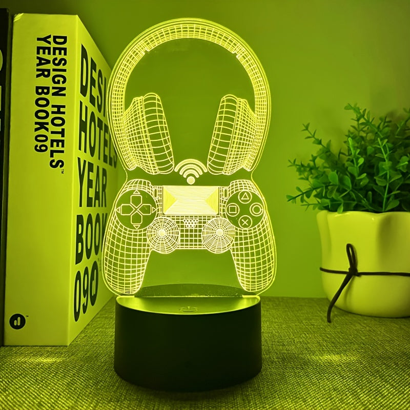 3D Gaming Headset Night Light USB Desk Lamp - Clickilix