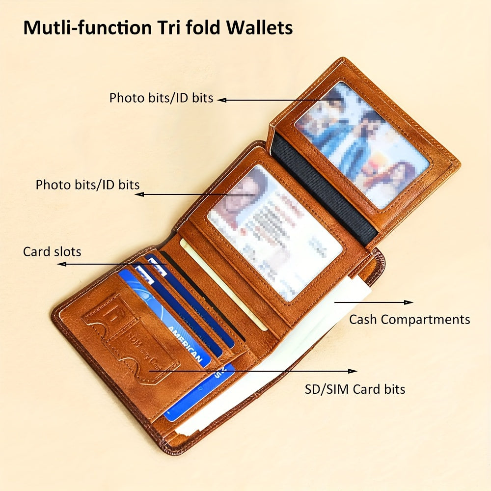 Vintage RFID Leather Wallet for Men