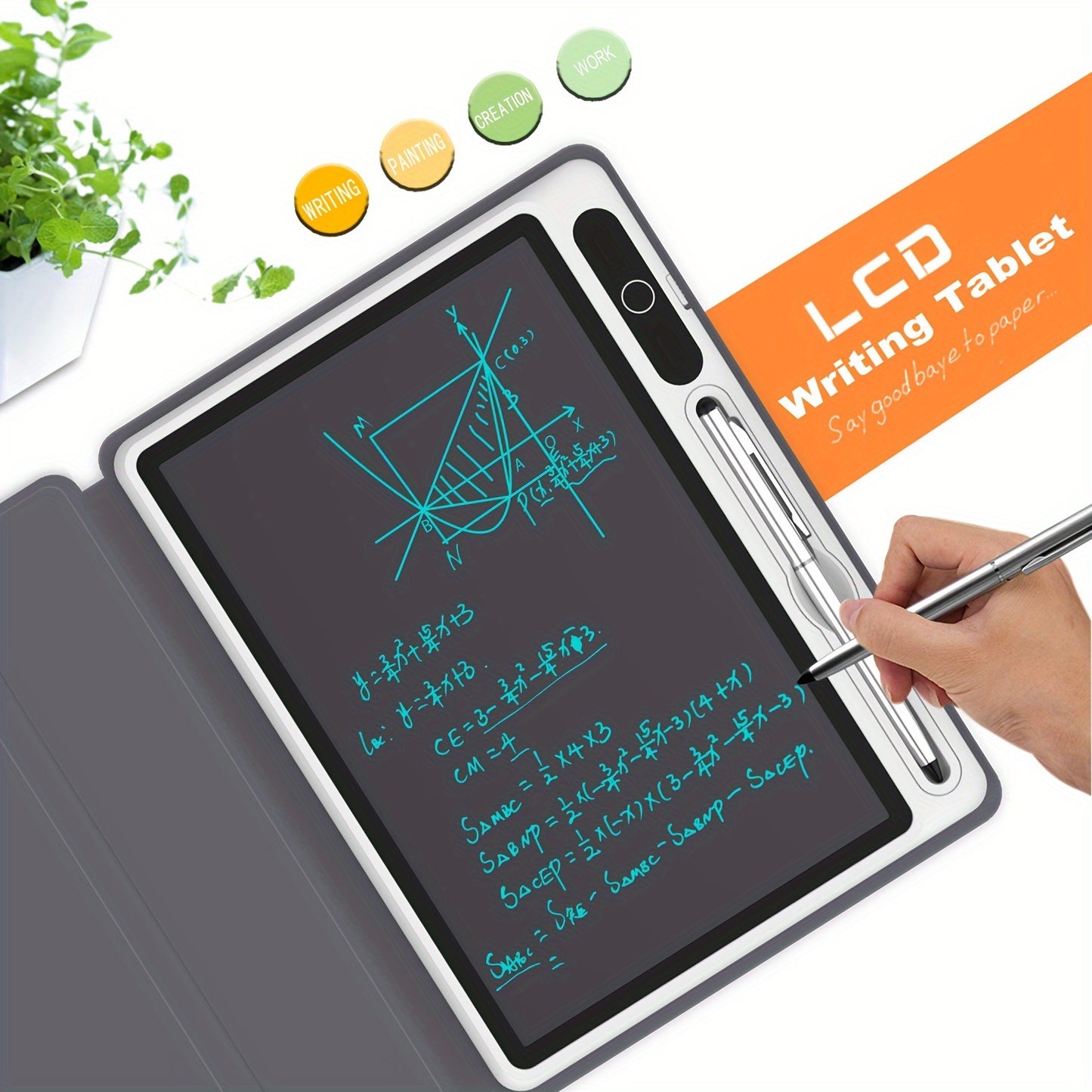 10-Inch LCD Writing Tablet with Leather Case – Digital Memo - Clickilix