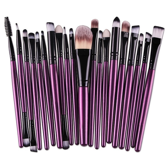 20/23pcs Professional Makeup Brush Set – Black or Purple - Clickilix