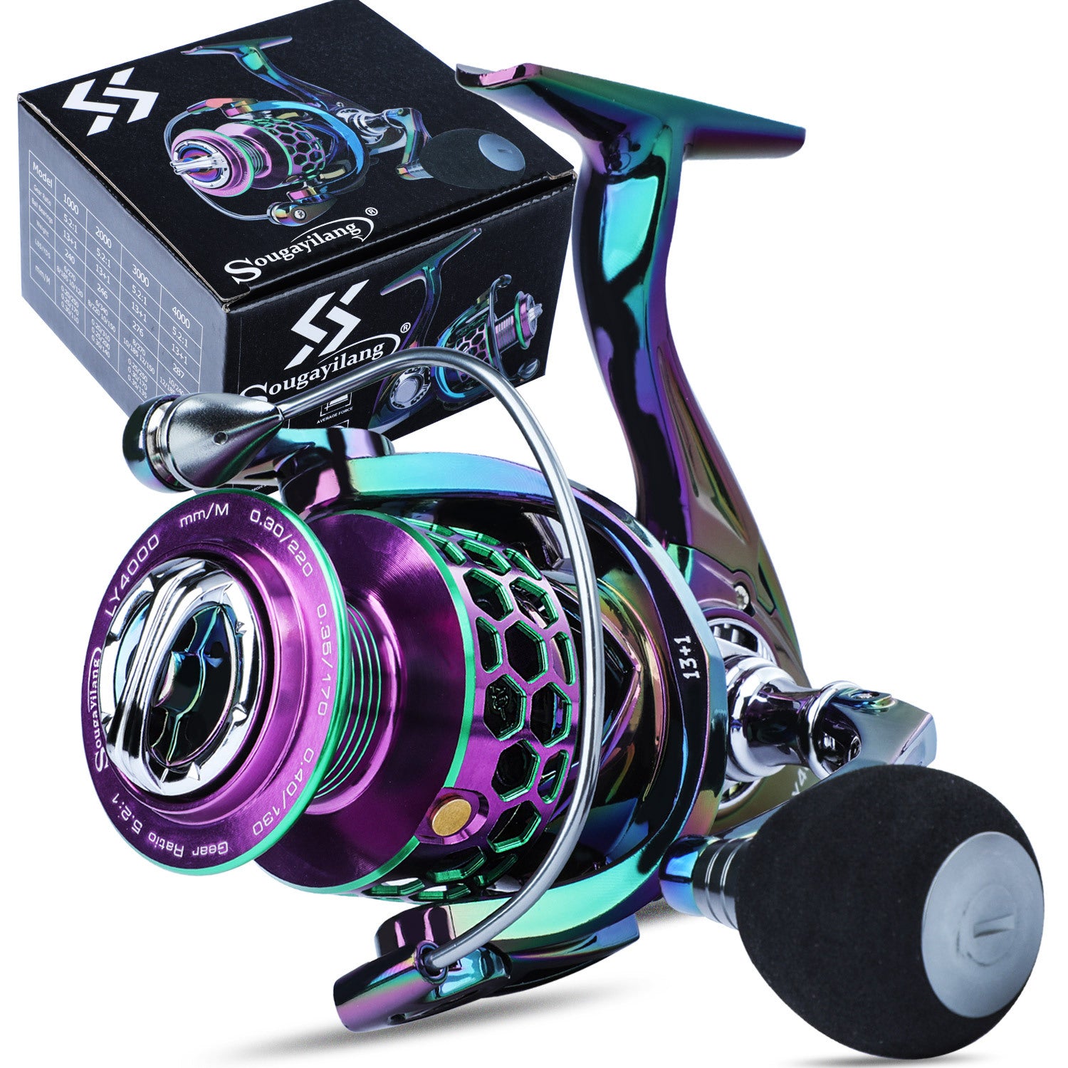 Sougayilang Ultra Smooth Spinning Fishing Reel, 13+1BB - Clickilix