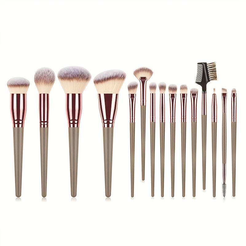 15pcs Professional Makeup Brush Set with Carry Bag - Clickilix
