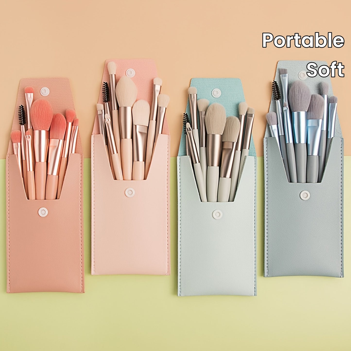8pcs Soft Makeup Brush Set with Bag
