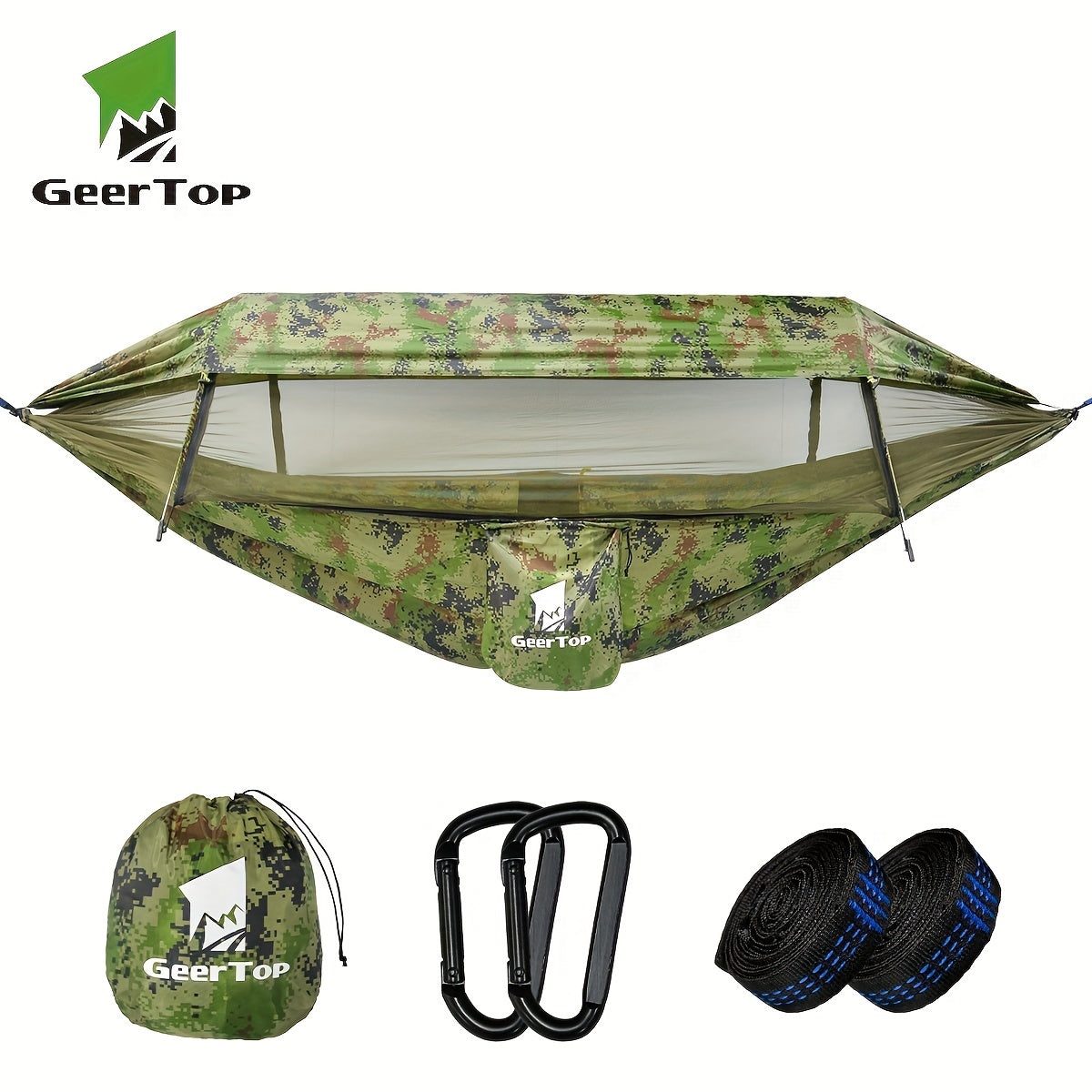 GeerTop 3-in-1 Camping Hammock with Mosquito Net