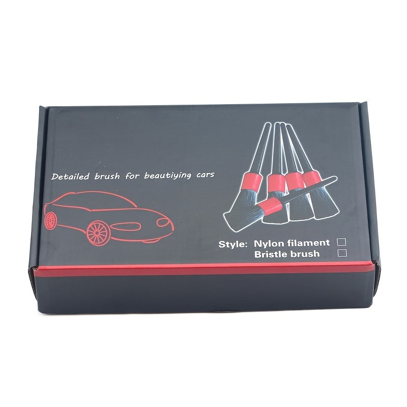 5pcs Car Detailing Brush Set – Interior Cleaning Tools - Clickilix