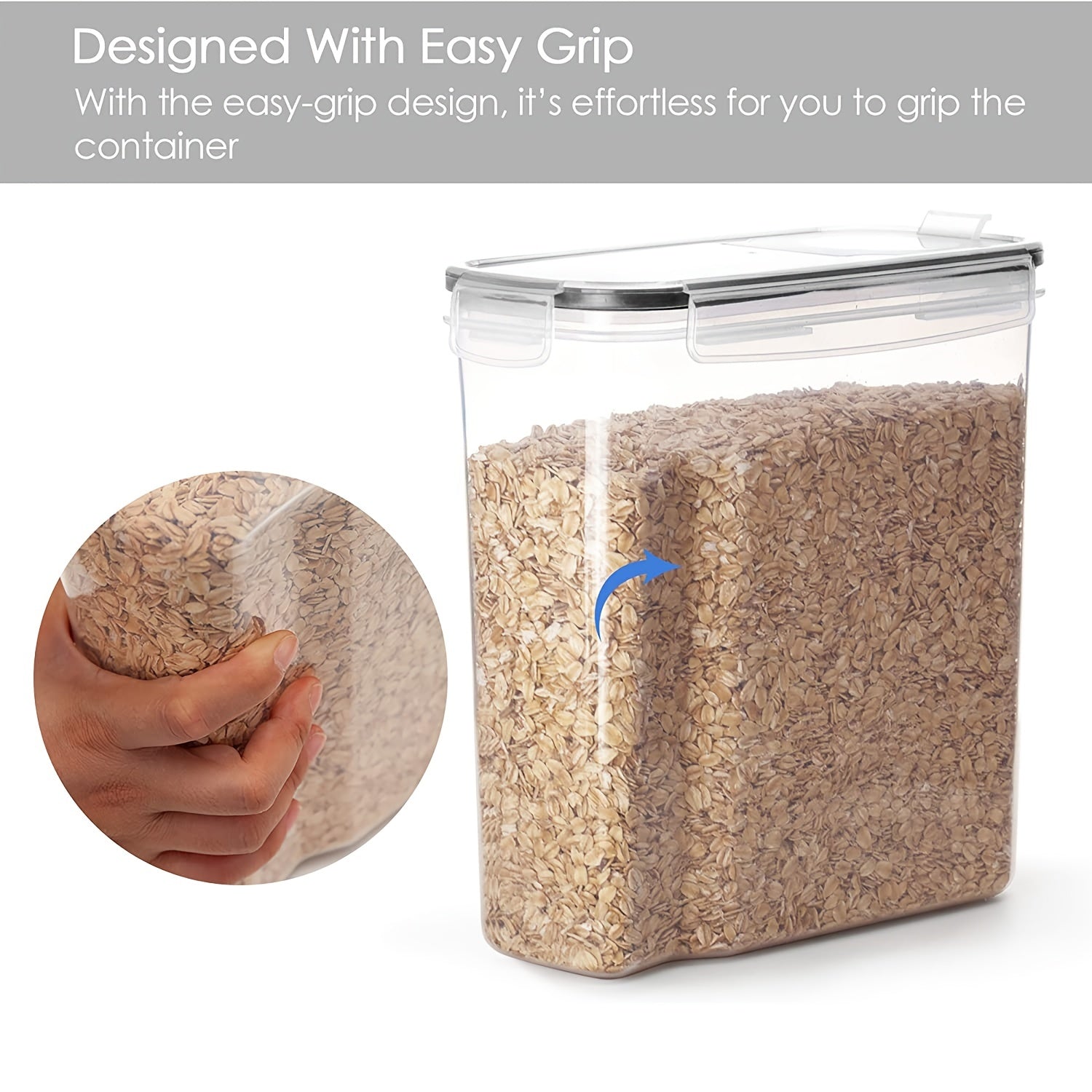 4-Pack Airtight Cereal Storage Containers with Labels - Clickilix
