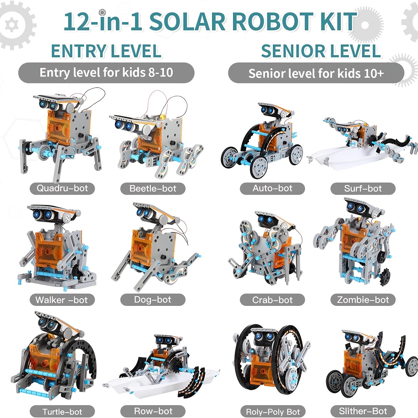 12-in-1 STEM Solar Robot Kit for Kids