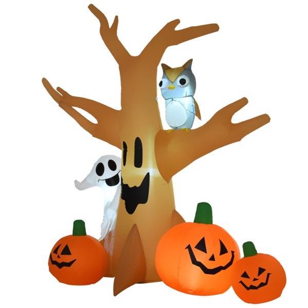7.5FT Inflatable Halloween Ghost Tree with LED Lights