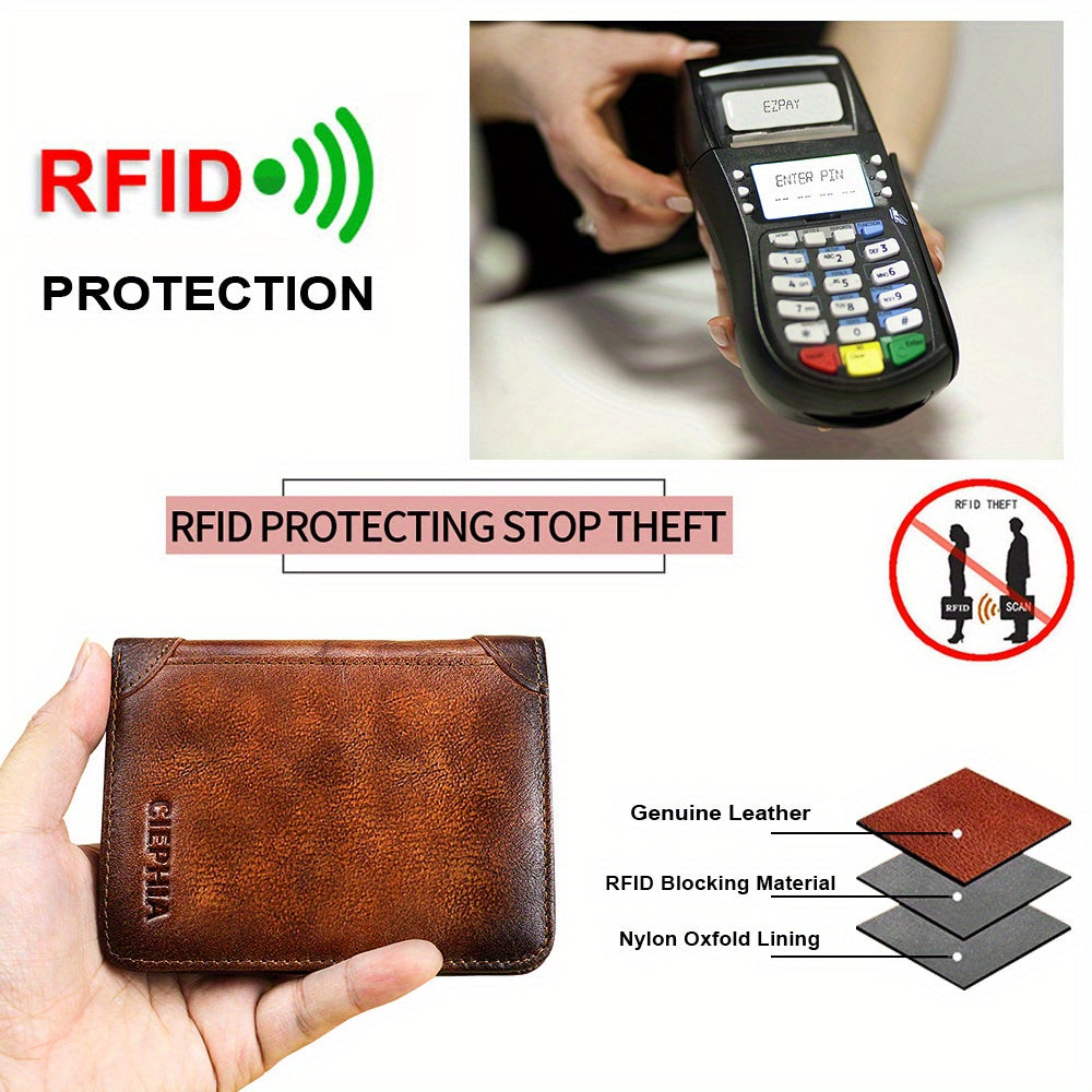 Vintage RFID Leather Wallet for Men