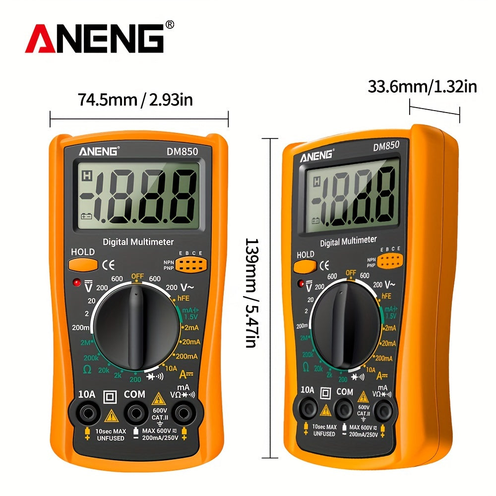 DM850 Digital Multimeter – Auto AC/DC Voltage Tester - Clickilix