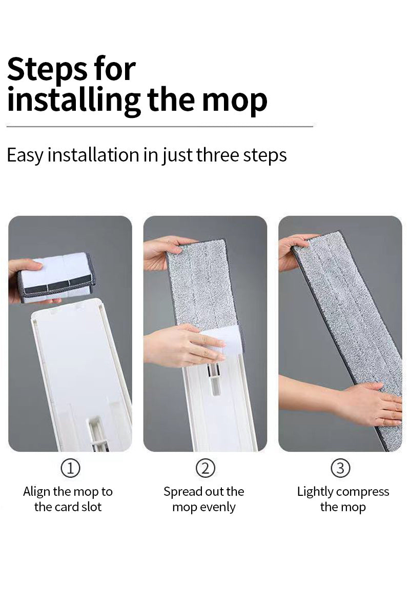 59" Hands-Free Flat Mop Set with Pads