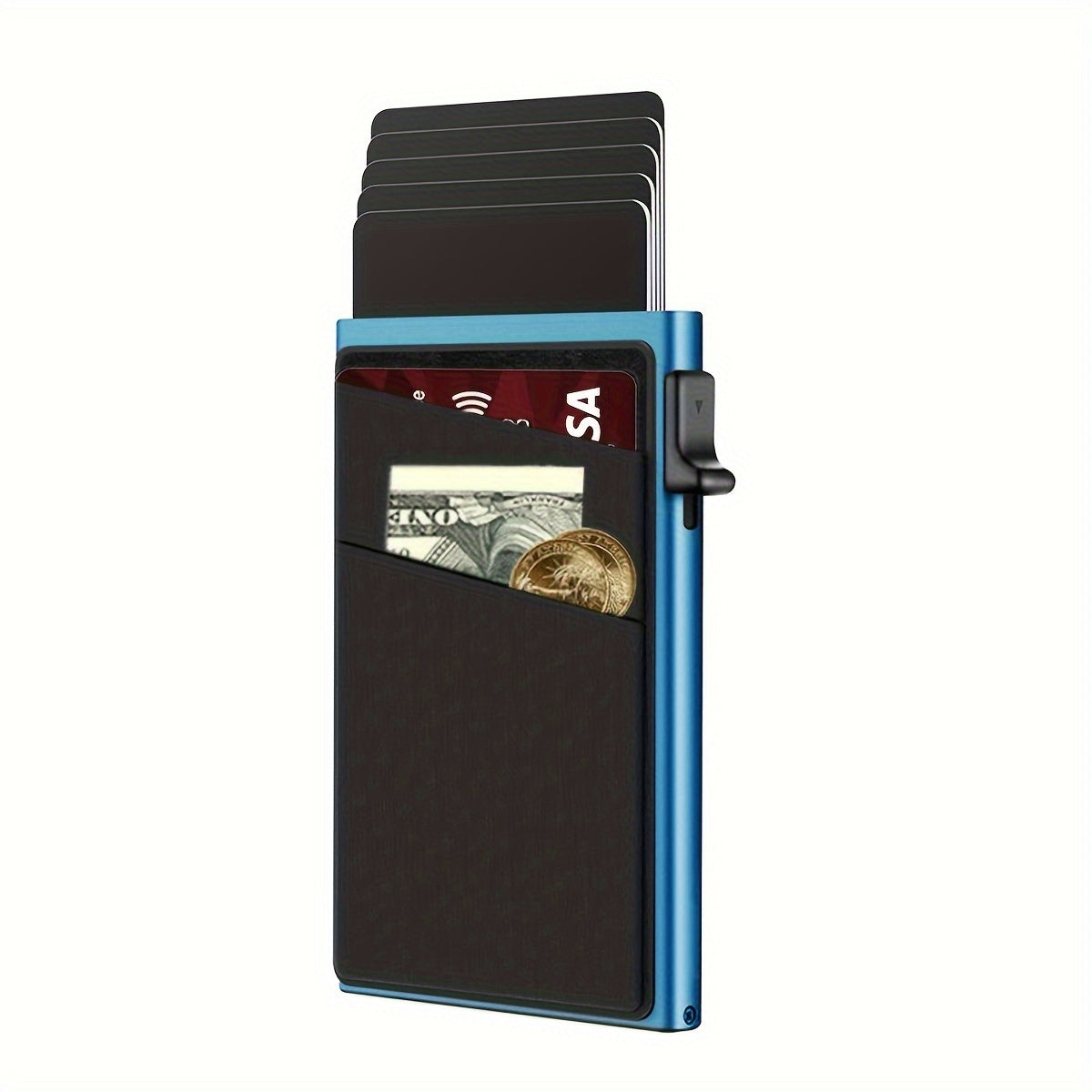 Automatic Pop-Up Credit Card Holder, RFID Blocking Men's Business Card Wallet - Clickilix