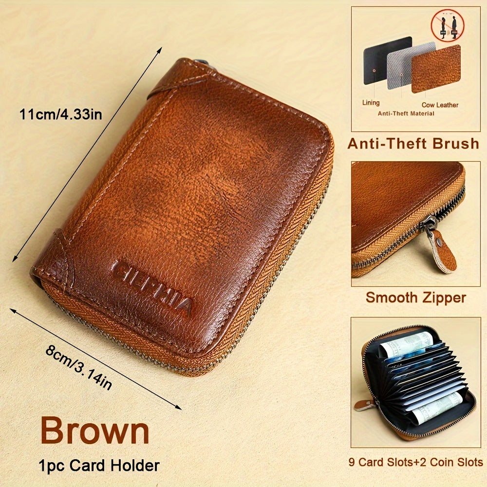 Vintage RFID Leather Wallet for Men
