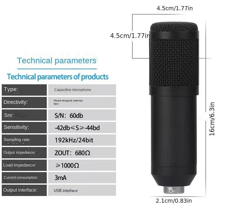 192kHz USB Condenser Microphone for Streaming