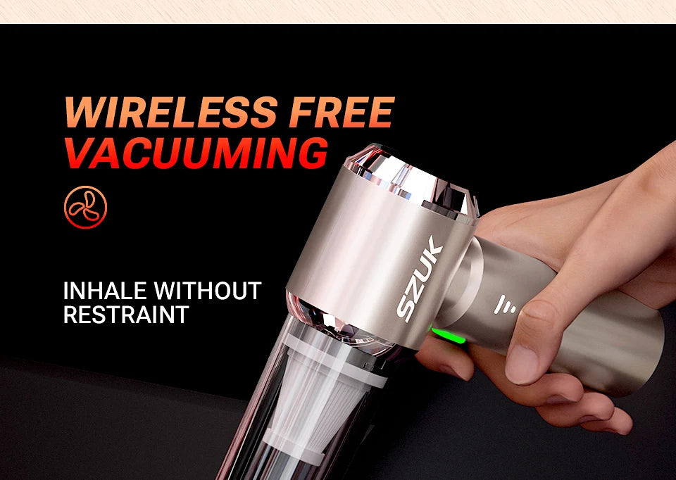 Mini Wireless Car Vacuum – 98500Pa Powerful Suction Cleaner