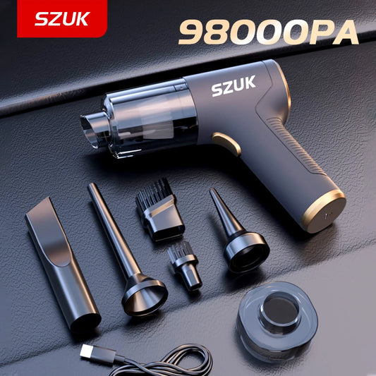 SZUK 98000PA Mini Car Vacuum Cleaner – Wireless & Powerful