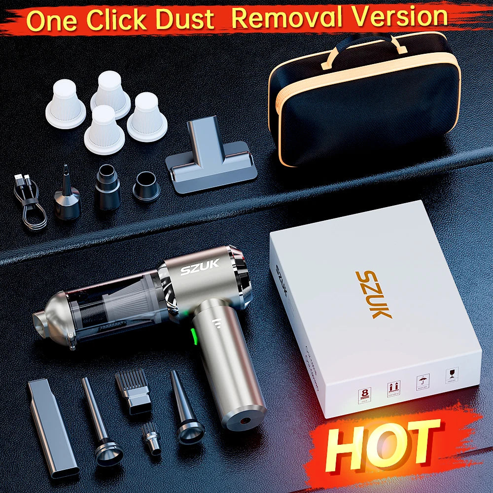 Mini Wireless Car Vacuum – 98500Pa Powerful Suction Cleaner