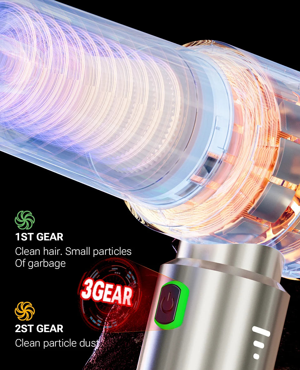Mini Wireless Car Vacuum – 98500Pa Powerful Suction Cleaner