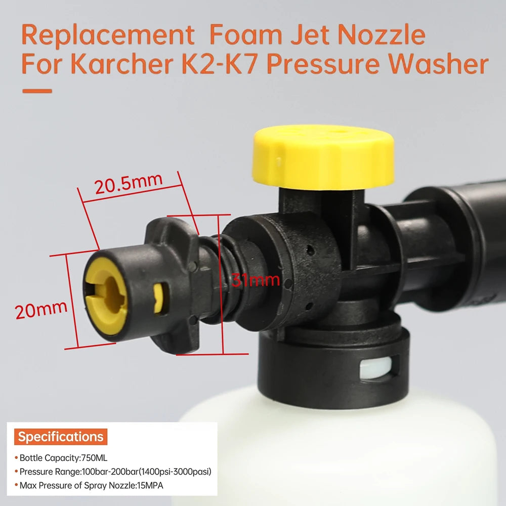 Adjustable Foam Cannon for Karcher Pressure Washers