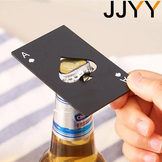 JJYY Black Poker Card Bottle Opener – Stylish & Functional Bar Tool