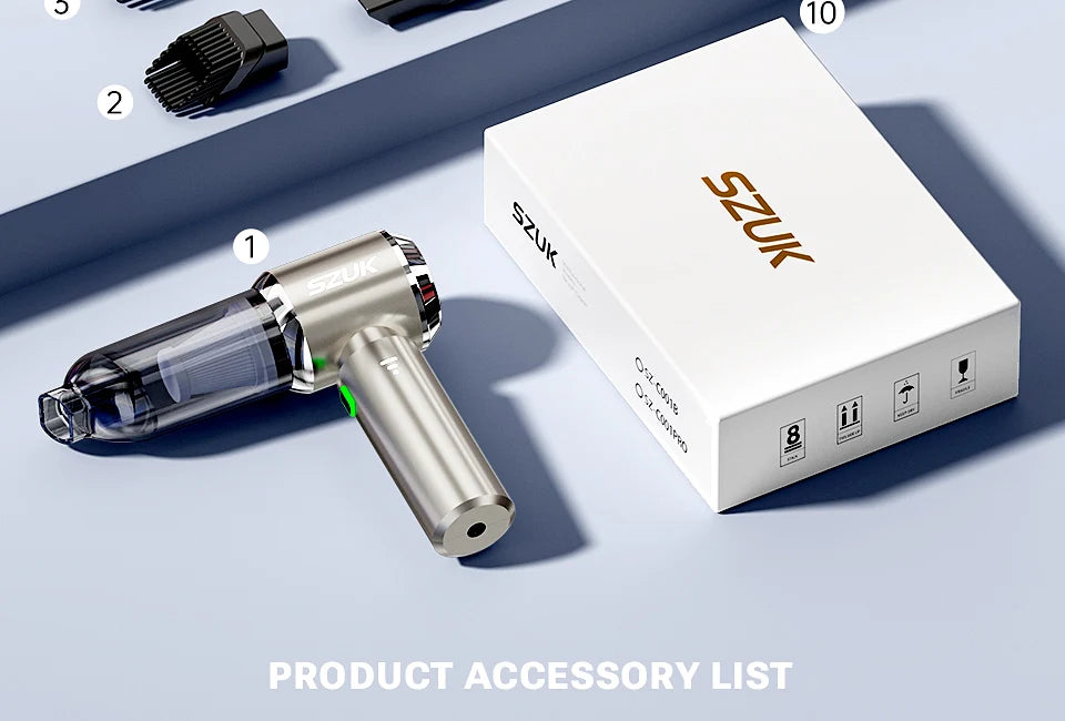 Mini Wireless Car Vacuum – 98500Pa Powerful Suction Cleaner