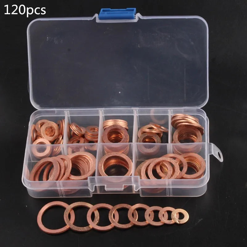 Copper Seal Ring Gasket Set – 100–300pcs