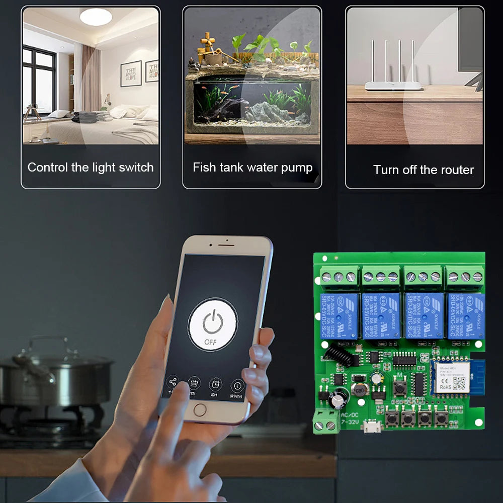 Tuya Smart WiFi Switch Module – Multi-Channel Relay Control