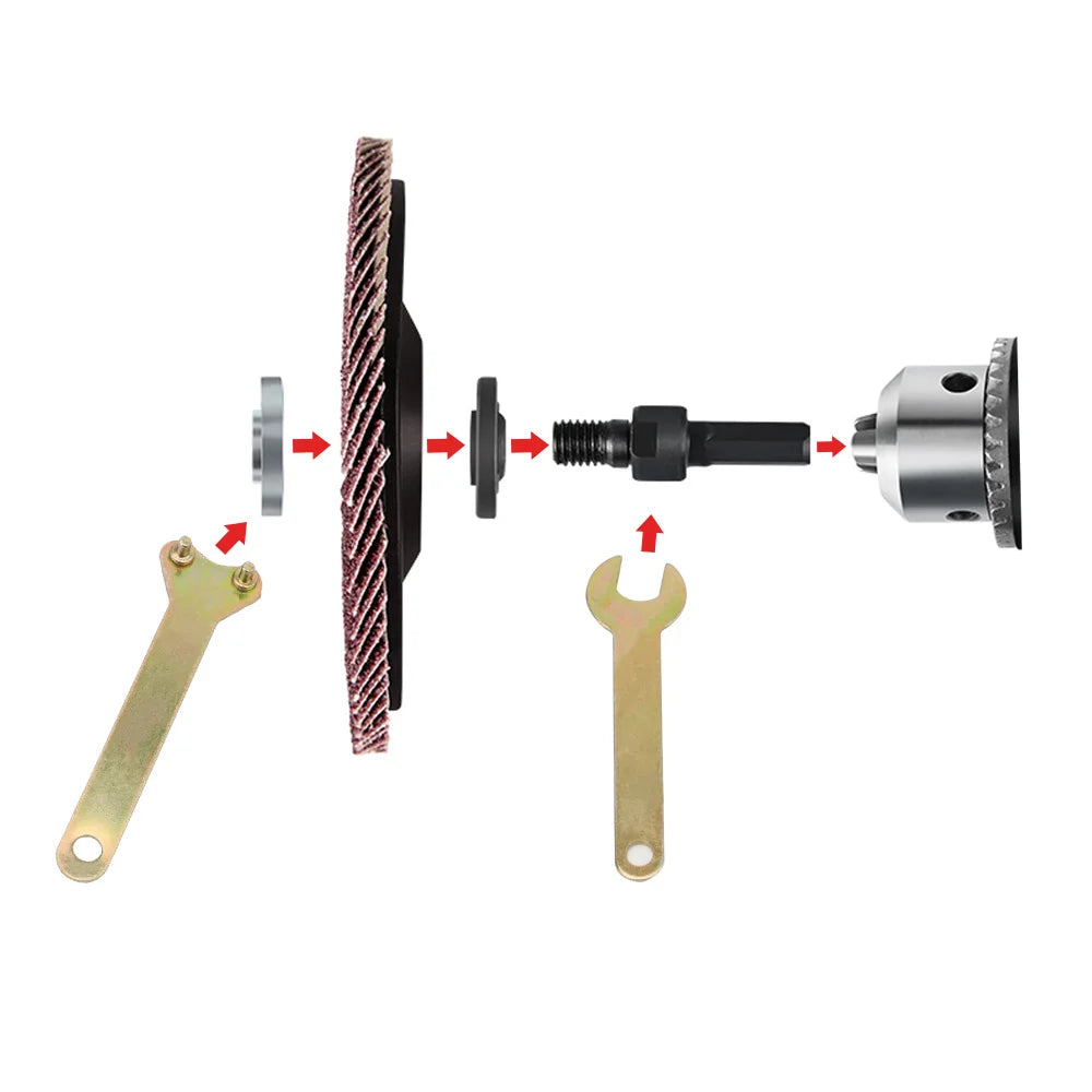 10mm Drill to Angle Grinder Adapter – Cutting & Polishing Rod Set