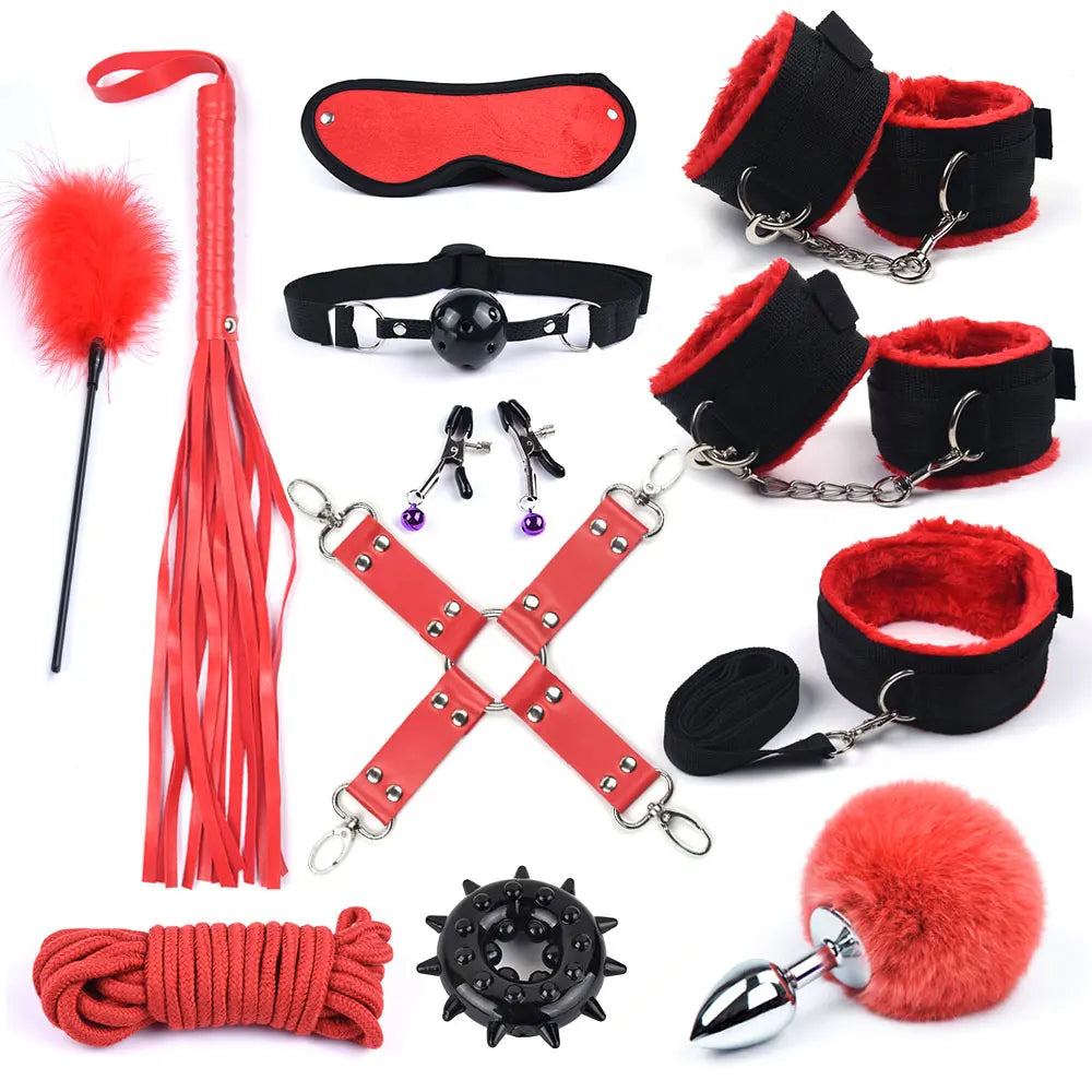 40CM Fox Tail Anal Plug Bondage Set
