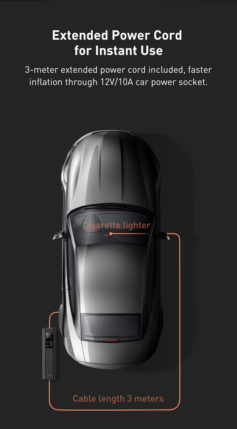 Baseus Mini Air Compressor – Smart Power in Your Glovebox!