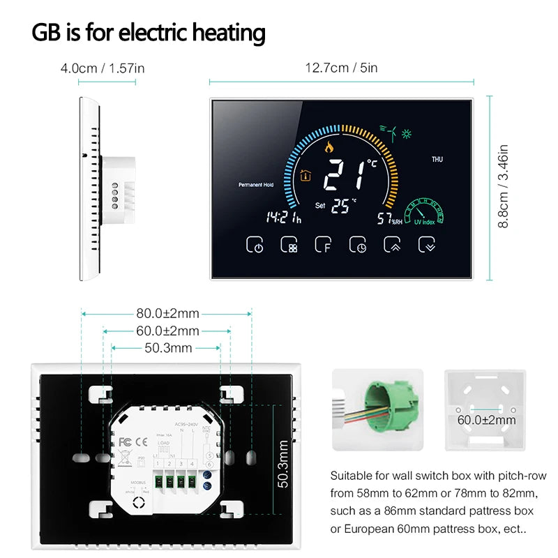 WiFi Smart Colorful Screen Room Thermostat