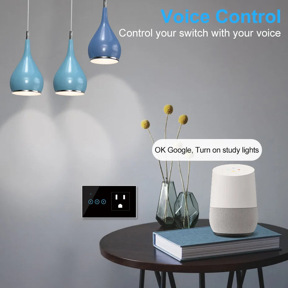 Smart WiFi Wall Socket Switch – US 1/2/3 Gang