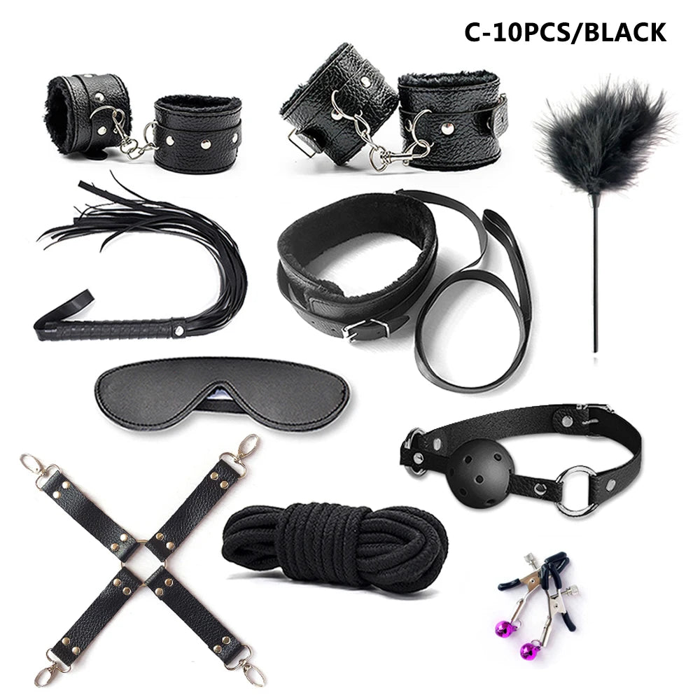 Complete BDSM Kit with Whip, Gag & Tail Plug