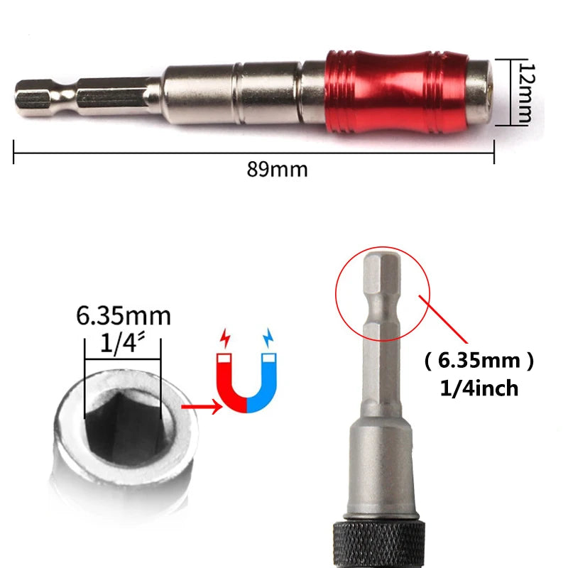 Hex Magnetic Screwdriver Bit Extension Quick Holder