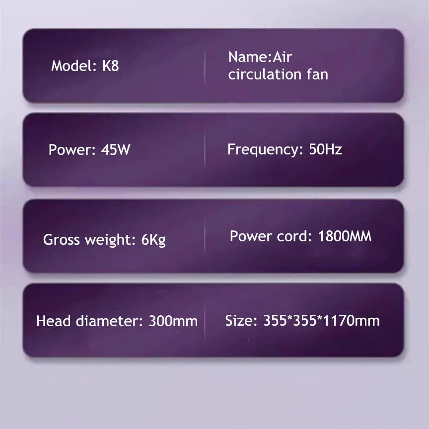 Air Circulation Floor Fan with Oscillation