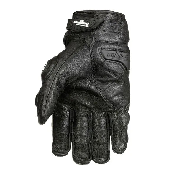 Black Racing Genuine Leather Motorcycle Gloves