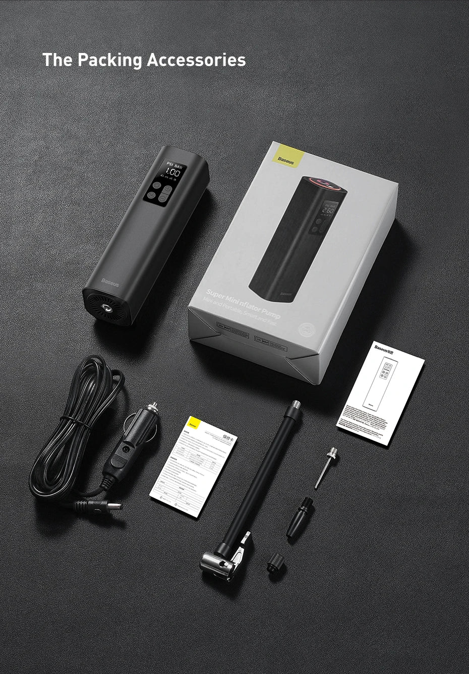 Baseus Mini Air Compressor – Smart Power in Your Glovebox!