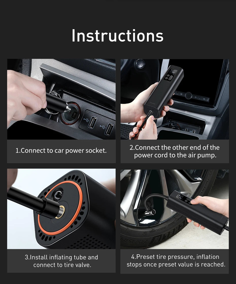 Baseus Mini Air Compressor – Smart Power in Your Glovebox!