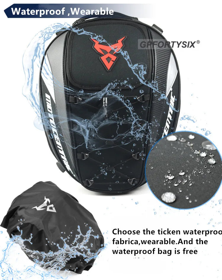 Waterproof Motorcycle Tail Bag – Helmet & Gear Storage