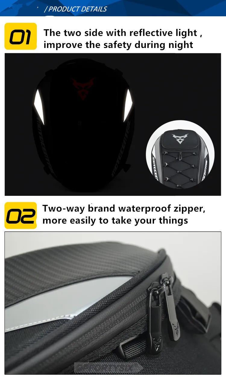 Waterproof Motorcycle Tail Bag – Helmet & Gear Storage