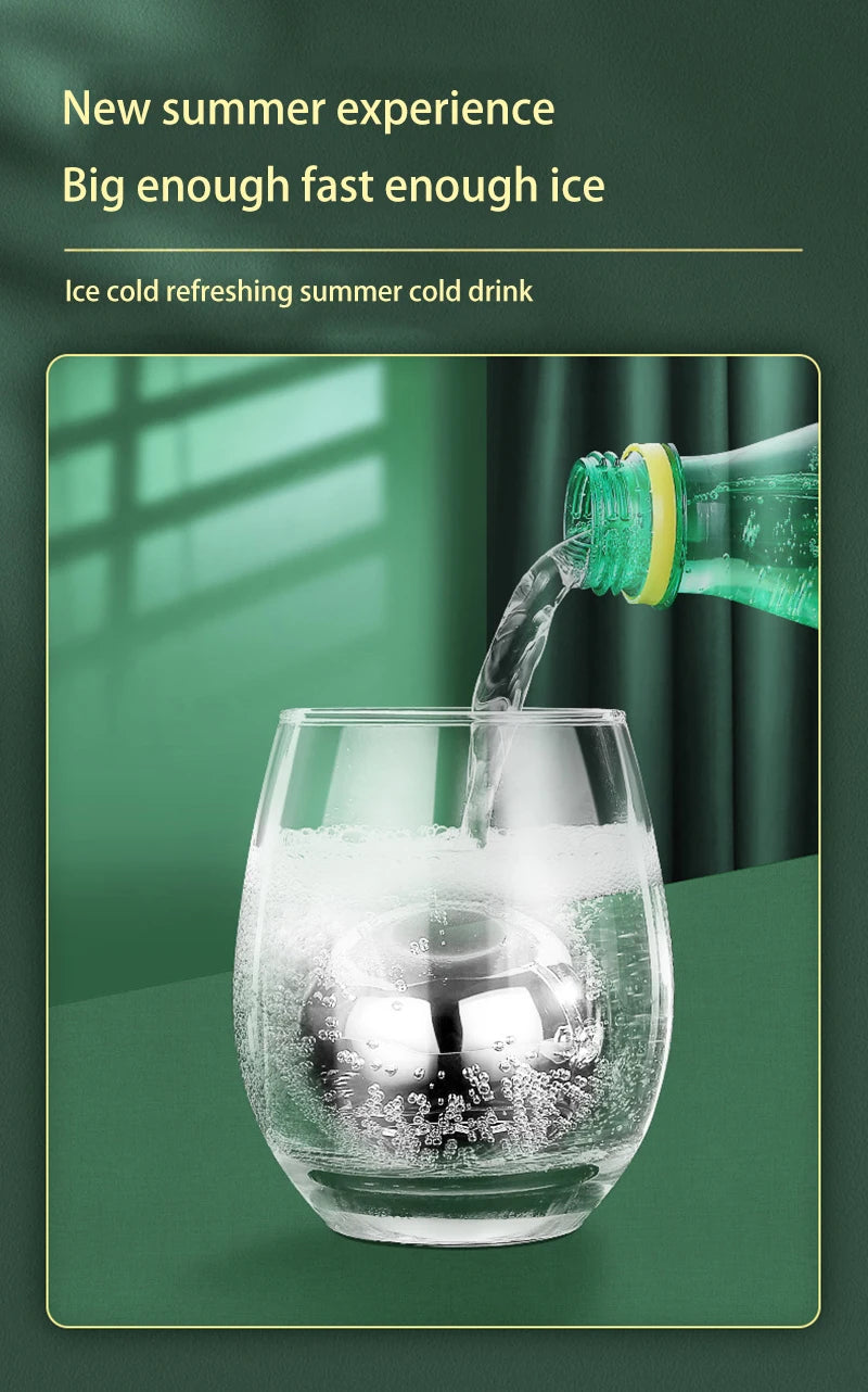 Stainless Steel Ice Balls – 2pcs Whiskey Chilling Set